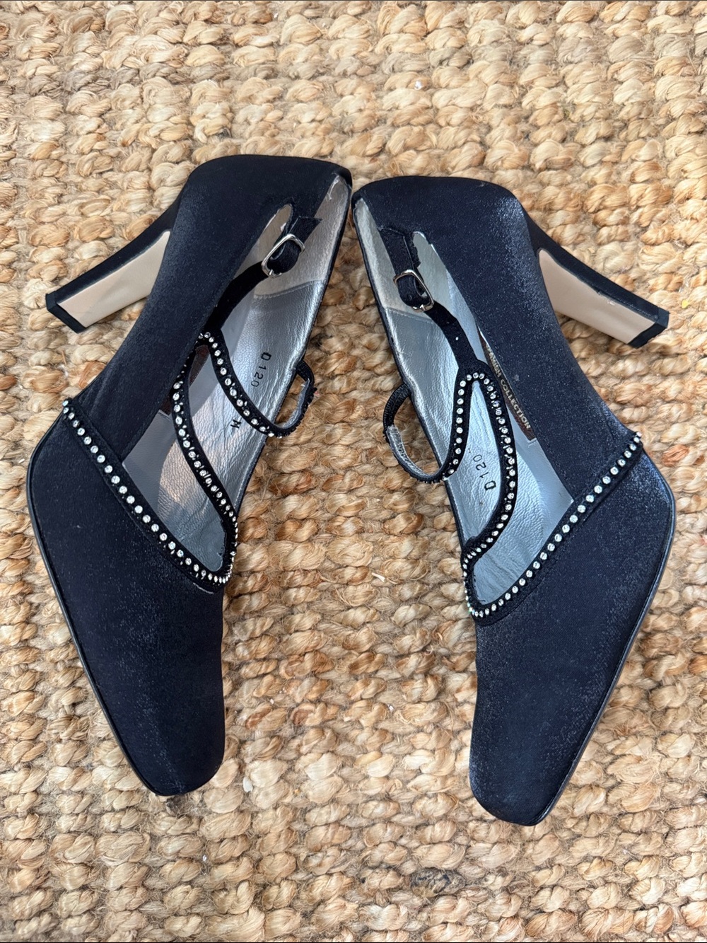 Ingledew’s Vintage Grazia Spanish collection Black Rhinestone Mary Jane Heels 6